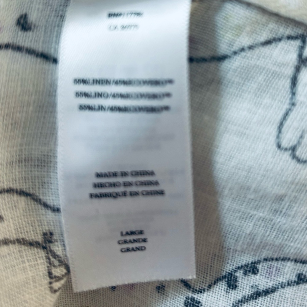 Rails/Nordstrom Charli Linen Blend Button Up Shirt in Belize Jaguar Size L. NWT - Picture 8 of 9